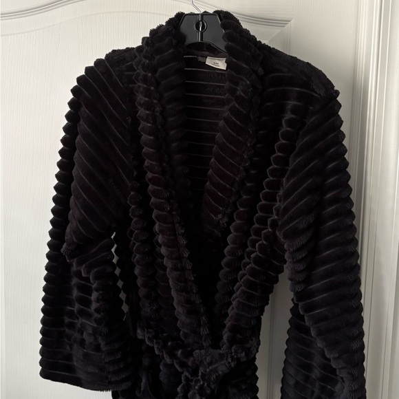 Soma Other - Plush Robe, Long with Self-tie Belt, Black